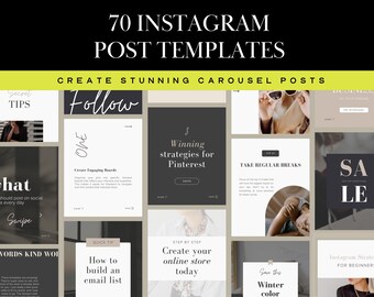 Business Instagram Post Template, Minimalist Canva Carousel Design, Neutral Instagram Grid Templates for Branding & Social Media Marketing