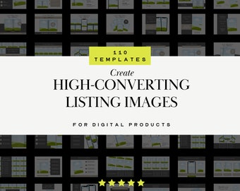 Etsy Listing Template to Sell on Etsy: Digital Product Listing Mockups for High Conversion, Listing Photo and Canva Frames for Etsy Sellers