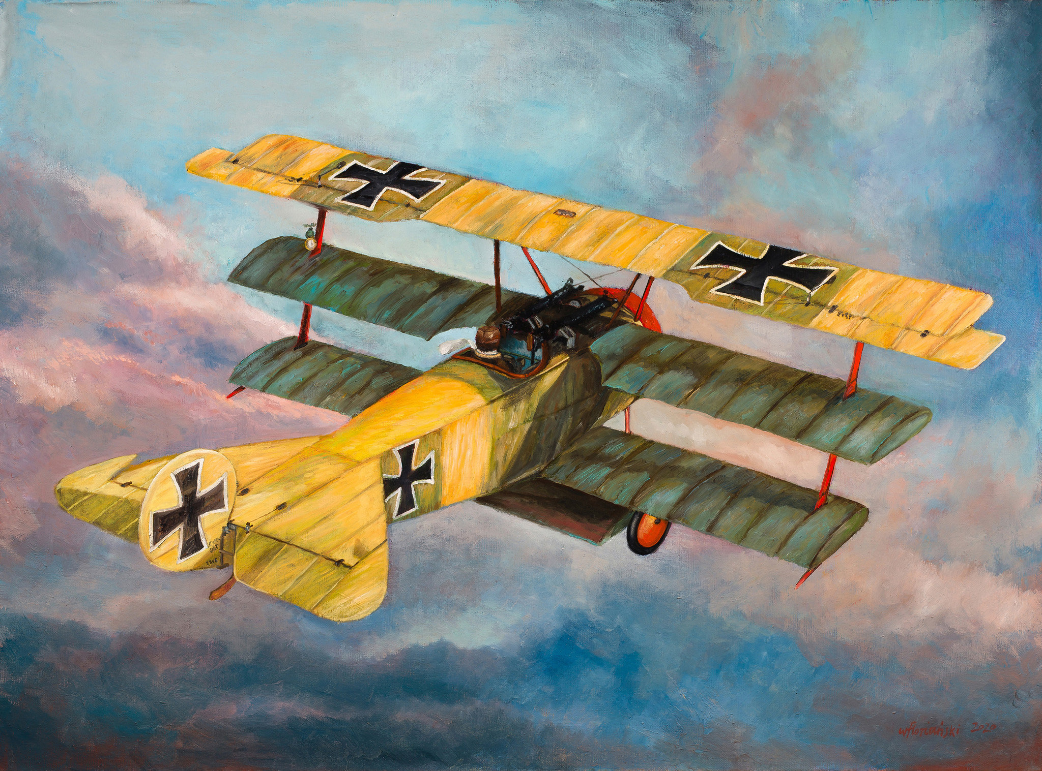 Fokker DR.I Painting: Lothar Von Richthofen's WWI Plane (digital