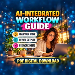 Guide till AI-arbetsflöden och utskrivbar arbetsbok: ChatGPT-produktivitetsplanering, verktygsval, innehåll, e-post och projektarbetsflöden