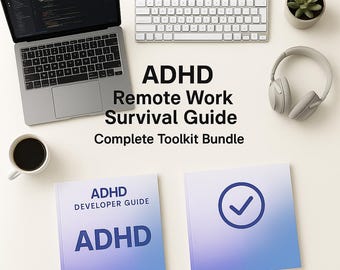 ADHD Remote Work Guide for Software Developers | Productivity Guide Toolkit Bundle | Coding Focus System
