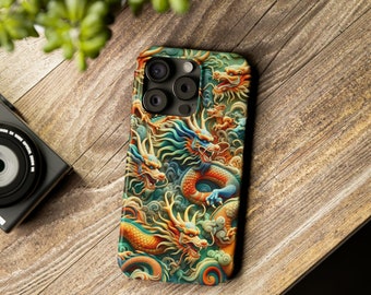 3D Clay Look Year Of The Dragon 2024 Phone Case for iPhone - Slim Design