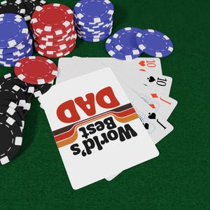 世界最高のお父さん向けポーカーカード レトロ70年代風トランプ 父の日ギフト ヴィンテージデッキ ゲームナイトギフト