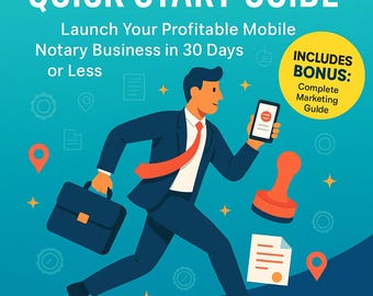 Mobile Notary Business Startup Guide: Marketing Plan, Templates (PDF)