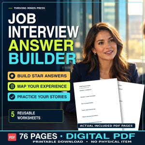 Job Interview Workbook PDF: STAR Method, Behavioral Questions & Answer Builder