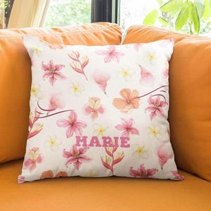 Almohada Personalizada para Bebés con Nombre Flores y Mascotas Regalo Tierno y Decorativo para Recién Nacidos y Baby Showers Regalo especial