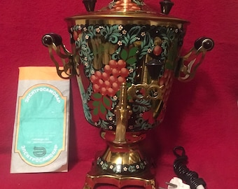 アンティーク サモワール 赤・金・黒 アンティーク サモワール 赤・金・黒