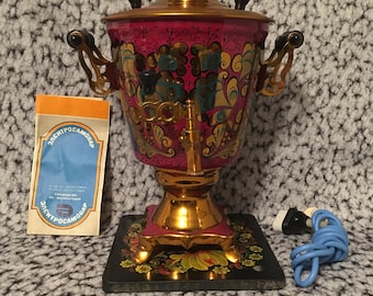 Samovar eléctrico nuevo pintado a mano, tetera de 3 litros