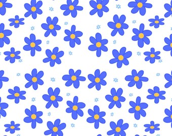 Padrão de flor azul
