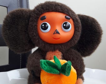 Vintage 1980s talking Cheburashka plushie toy cartoon toy soviet plush stuffed toy