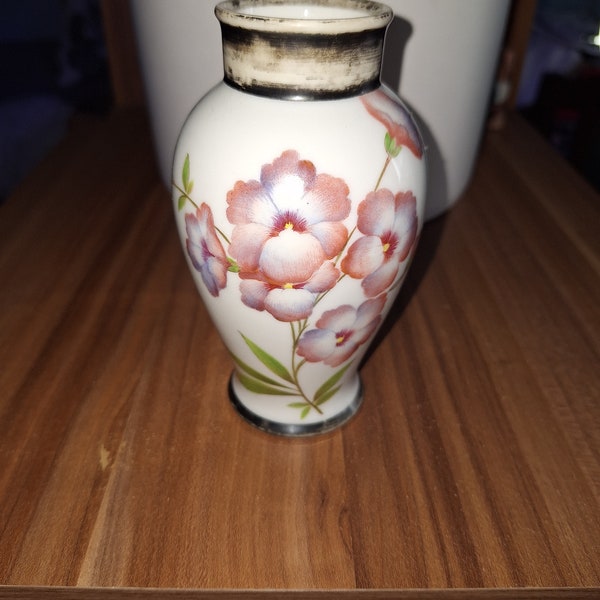 Alte Rosenthal Vase mit Blumen Dekor