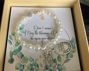 pulsera de santa comunión regalo para nietos pulseras de regalo de comunión para niñas pulseras de santa comunión regalo de santa comunión personalizado