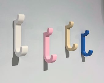 Colourful Minimalist Wall Hooks, High load capacity, Screw mounted