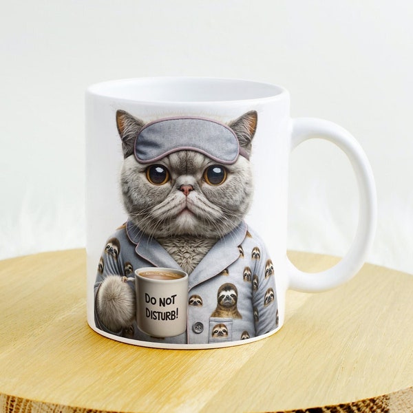 Keramik Tasse mit Motiv und Spruch | Lustiges Tiermotiv | Perfekt für Kaffee und Tierliebhaber | British Kurzhaar Katze