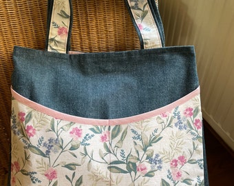 sac imprimé romantique "Flore" + sa pochette assortie en cadeau