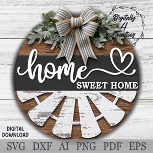 Home Sweet Home Willkommensschild Windmühle Bauernhof | Laser Cut Datei SVG Vorlage Cricut Datei Türschild | Glowforge Wohnkultur | Digitaler Download