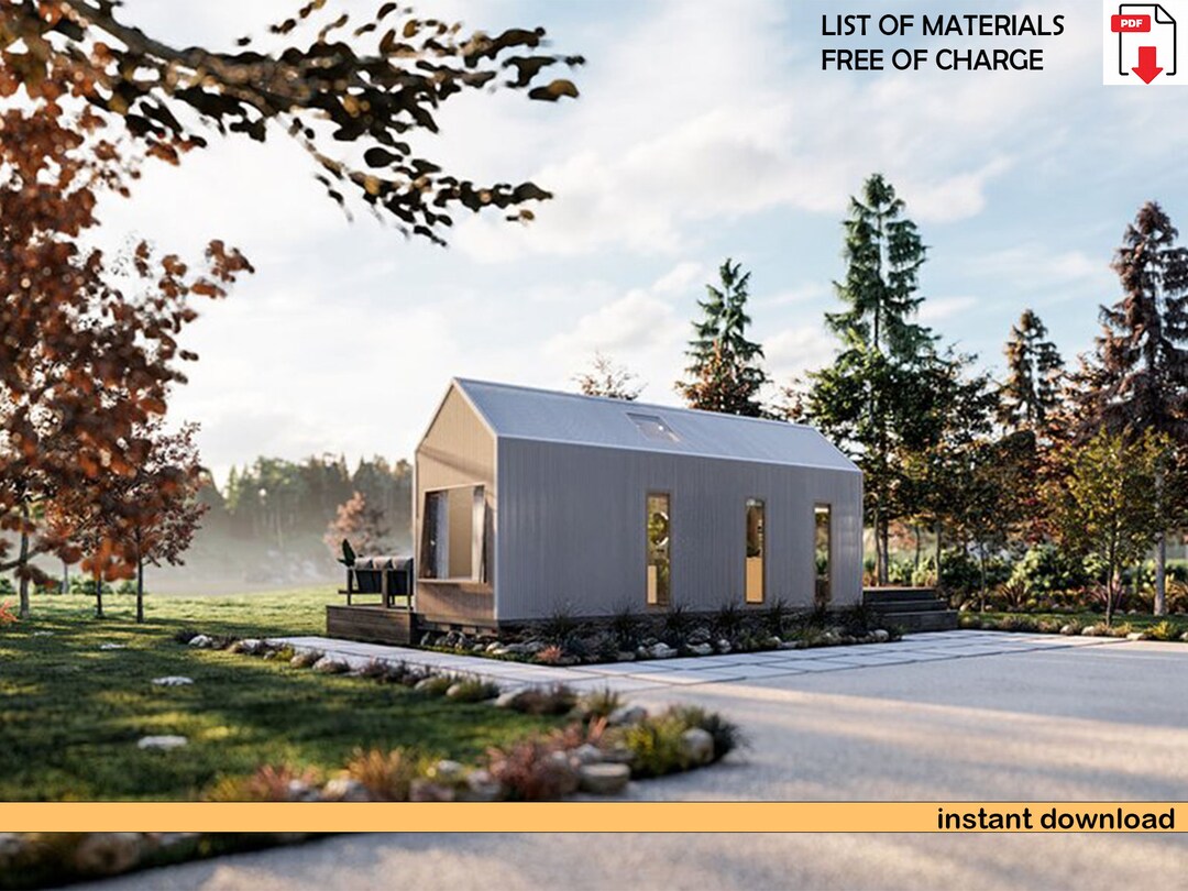 Modern Cabin House Plans,10x18, Cottage Floor Plans,1 Bedroom. Small ...