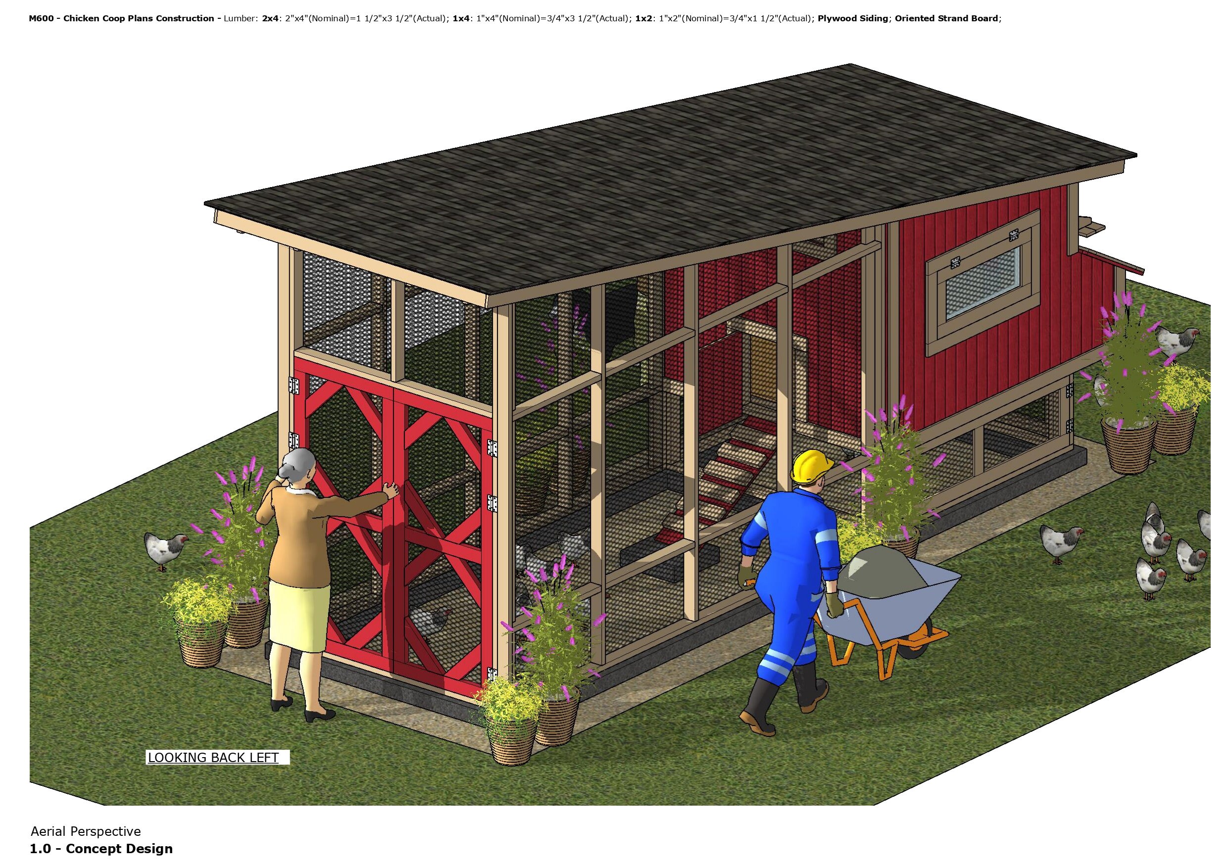 EFFICIENT Chicken Coop Plans DIY Backyard Hen House Large 20 Bird Free ...