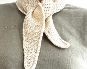 Lucy Scarf - Adjustable Size Crochet Neckerchief Pattern PDF - Asymmetrical Mini Scarf - Easy