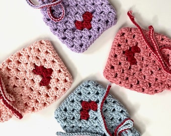 Heart Crochet Pouch Pattern PDF – Easy Beginner Valentine Gift