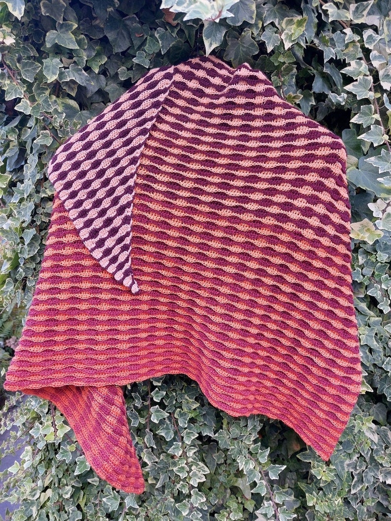 Sweet Almonds Shawl - Asymmetrical Wave Crochet Shawl Pattern PDF - Cotton Yarn - Advanced Beginner image 5