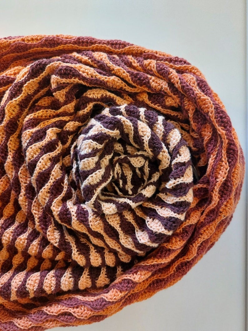 Sweet Almonds Shawl - Asymmetrical Wave Crochet Shawl Pattern PDF - Cotton Yarn - Advanced Beginner image 6
