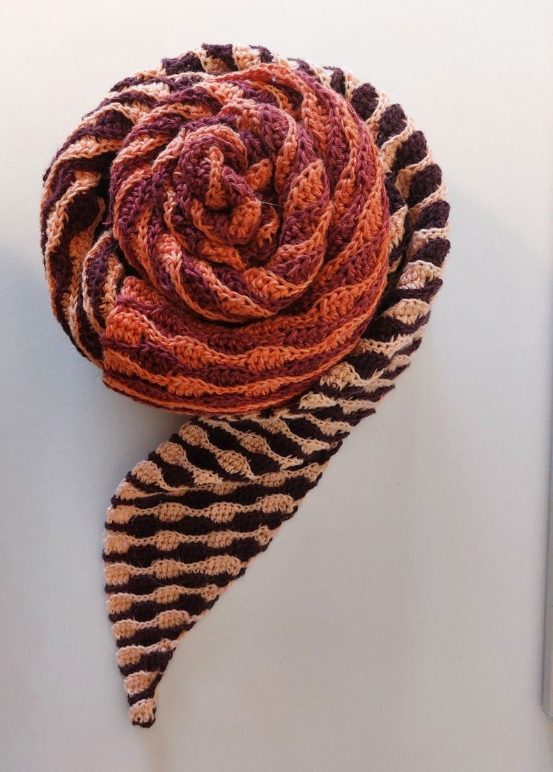 Sweet Almonds Shawl - Asymmetrical Wave Crochet Shawl Pattern PDF - Cotton Yarn - Advanced Beginner image 7