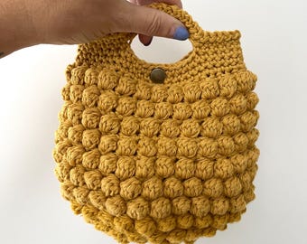 Amalia Purse - Bobble Stitch Crochet Bag Pattern PDF - Classy Evening Bag - Beginner Friendly