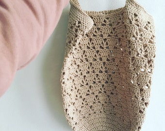 Crochet Market Bag Pattern – Beginner Friendly Cotton Tote (PDF)