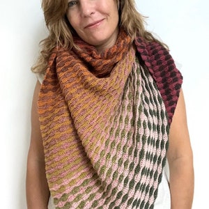 Sweet Almonds Shawl - Asymmetrical Wave Crochet Shawl Pattern PDF - Cotton Yarn - Advanced Beginner image 1