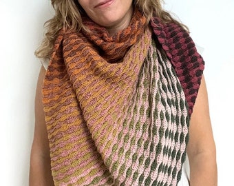 Sweet Almonds Shawl - Asymmetrical Wave Crochet Shawl Pattern PDF - Cotton Yarn - Advanced Beginner