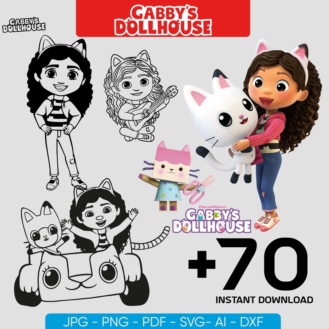 Gabby’s Dollhouse SVG & PNG Bundle | 70 Cute Cat-themed Cricut Files ...
