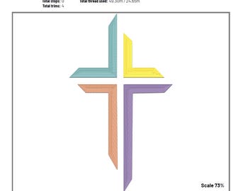 Cross of Jesus | Christian embroidery file in 7 sizes and 4 colors | Cross symbol for DIY projects & handcrafts
