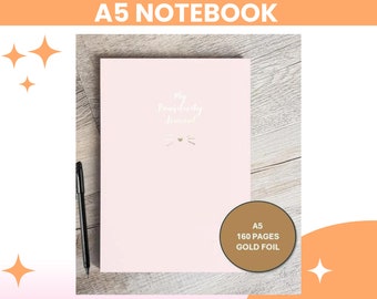 My Pawsitivity pet themed A5 Notebook, with dog/cat face logo, soft cover, pink version, NB002