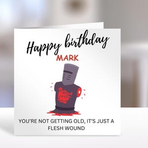 Monty Python Birthday Card: 'Flesh Wound' Design (Customisable)