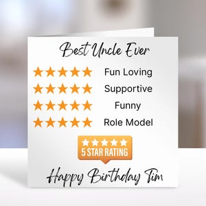 Personalised Uncle Birthday card | humorous greeting Cards |  card for uncle  , family