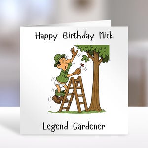 Personalised gardener birthday card,  legend | Home Gift | gardening Cards | Personalised Family Gift | humorous card