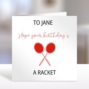 Birthday Card - Badminton racket | Cute Greeting Cards  | Birthday Gift Idea for friends, personalised, humourous card