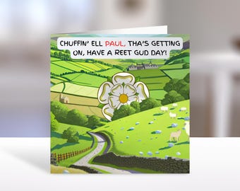 Birthday Card - Yorkshire lingo design,  Cute Greeting Cards | Birthday Gift Idea for brother, friend, dad
