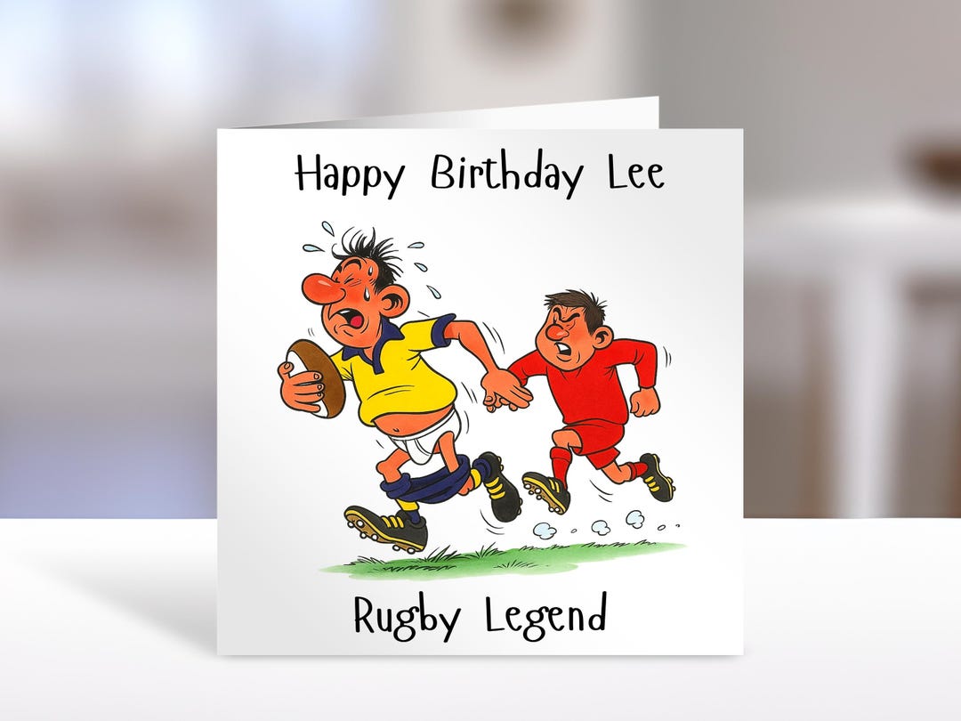 Personalised Rugby Birthday Card: Custom Name, FSC Certified - Etsy