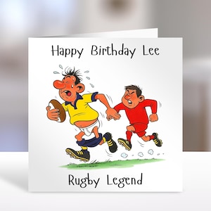 Personalised Rugby birthday card,  legend | Home Gift | rugby Cards | Personalised Family Gift | Family Illustration |