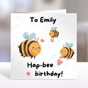 Personalised birthday card,  friend bee design  | friend or family Gift | greeting Cards | birthday card for friends and family