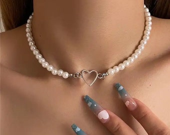 Trendige Love Heart Perlenkette für Damen