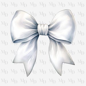 Witte grote strik PNG, Instant Download, clipart, Coquette Design, aquarel, grote strik