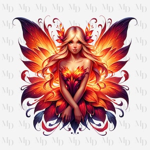 Fata di colore del fuoco PNG, Clipart, Download immediato, Design della fata, Download digitale, Sublimazione,