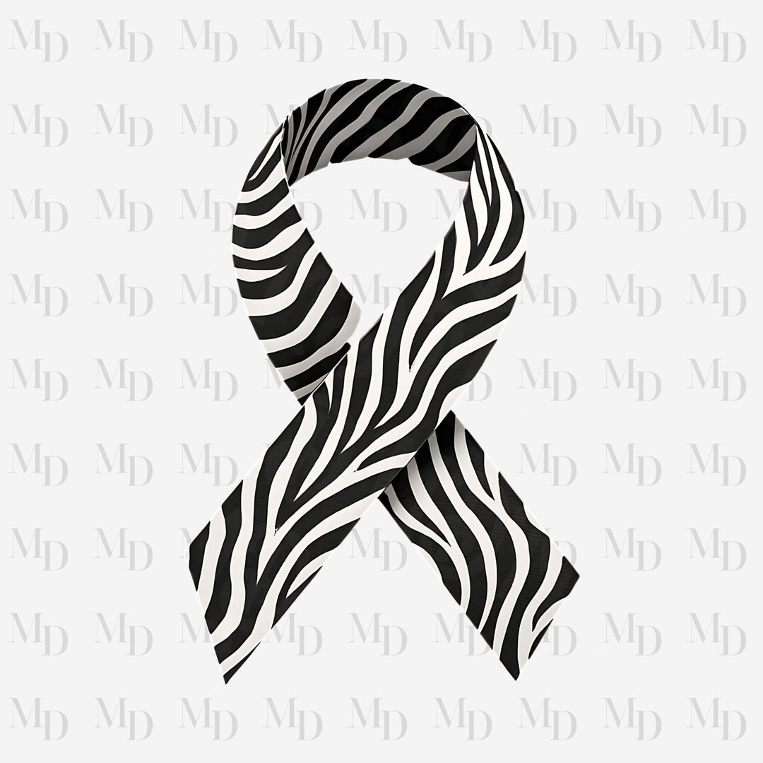 Zebra Warning Ribbon Zebra Print Awareness Ribbon PNG, Instant Download, Sublimation - Etsy
