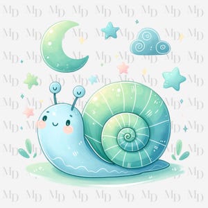 Süße Schnecke PNG, sofortiger Download, Schnecke Clipart, Sublimation, Schnecken