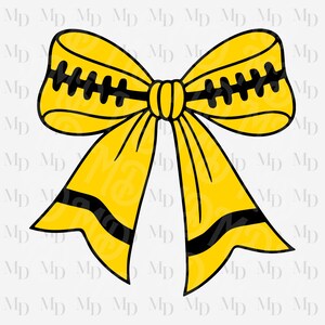 May include: A yellow bow illustration with black accents. The bow features black stripes and a series of black dashes across the top. The bow's design is simple and bold, with a clean, graphic style.