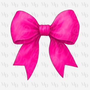 Deep Hot Pink Big Bow PNG, Instant Download, clipart, Coquette Design, Watercolor, Big Bow
