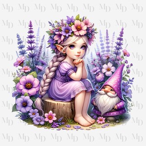 Kaboutermeisje PNG, Instant Download, Sublimatie, Kabouterontwerp, Clipart, Digitale download, Gratis commercieel gebruik, PNG-ontwerp